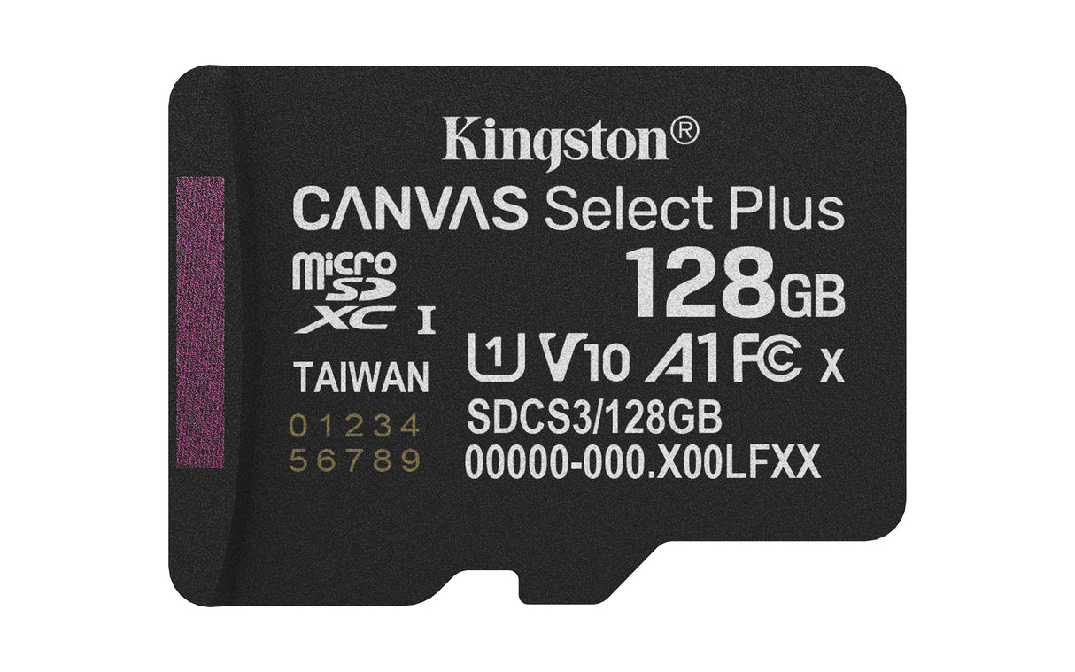 Kingston Technology 128GB micSDXC Canvas Select Plus Gen3 150R A1 Single Pack w/o ADP - SDCS3/128GBSP