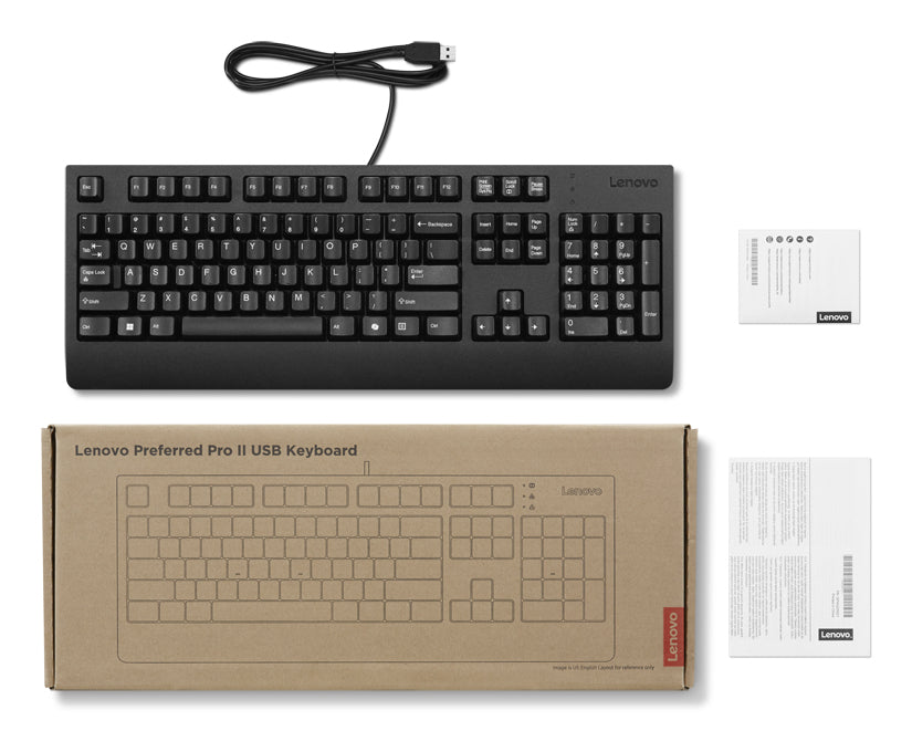 Lenovo 4Y41R64588 keyboard Home/Office USB US English Black - 4Y41R64588