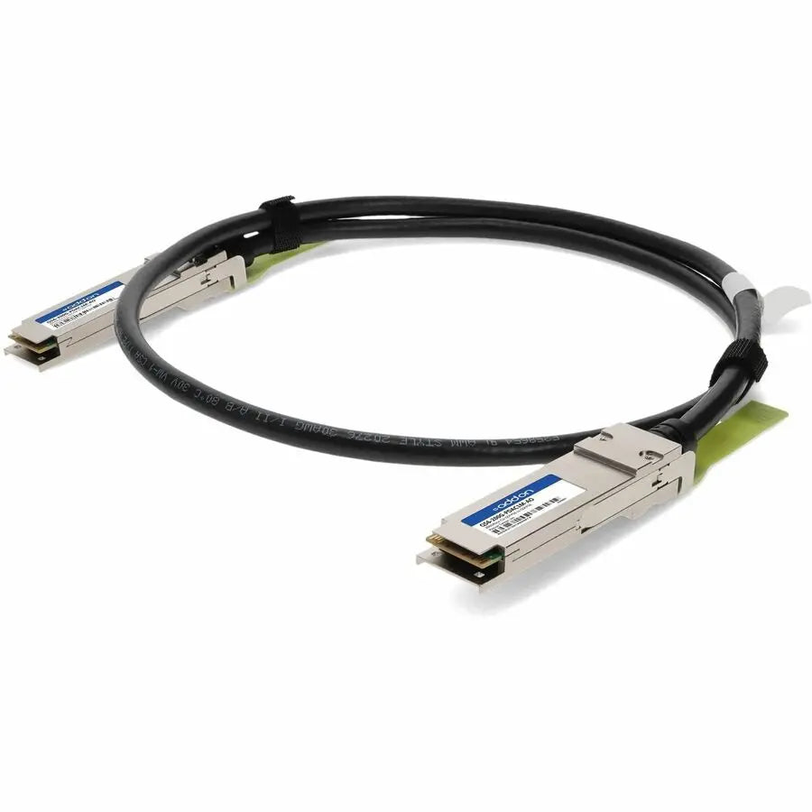 ADD-ON AddOn Twinaxial Network Cable - 3.28 ft Twinaxial Network Cable for Network Device, Transceiver, Router, Server - First End: 1 x QSFP56 Network - Second End: 1 x QSFP56 Network - 200 Gbit/s - 1 - TAA ... - Q56-200G-PDAC1M-AO