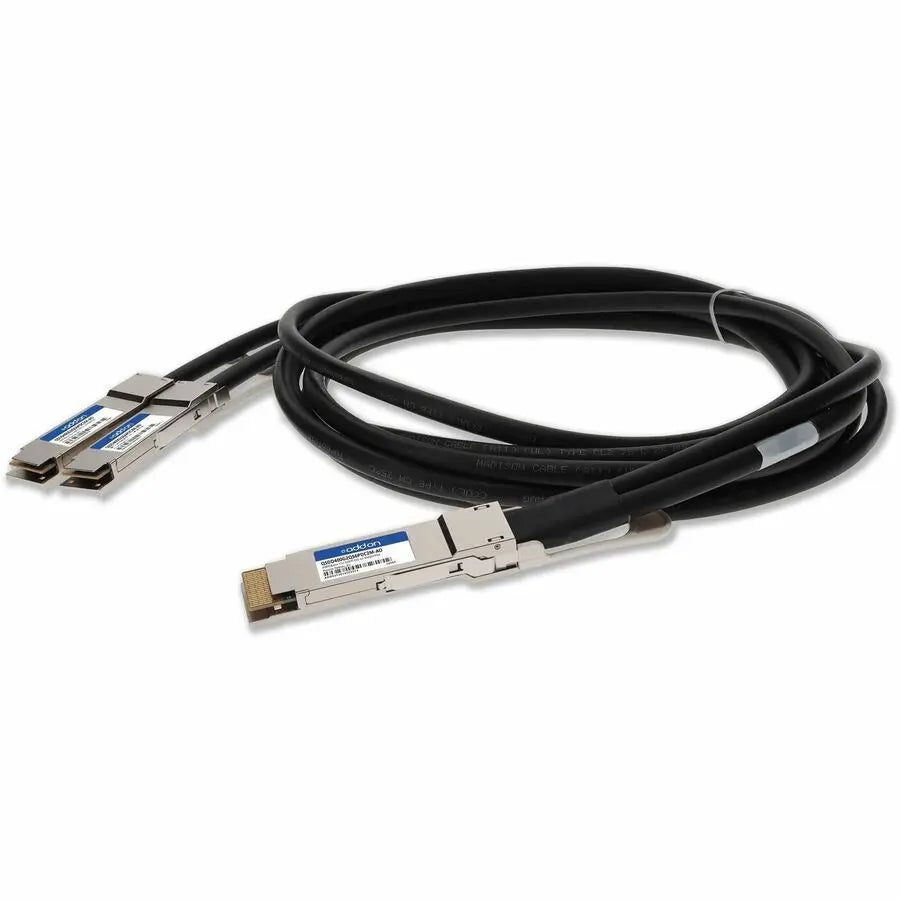 ADD-ON AddOn Twinaxial Network Cable - 6.56 ft Twinaxial Network Cable for Network Device, Transceiver - First End: 1 x QSFP-DD Network - Male - Second End: 2 x QSFP56 Network - Male - 400 Gbit/s - Aqua - 1 ... - QSDD400G2Q56PDC2M-AO