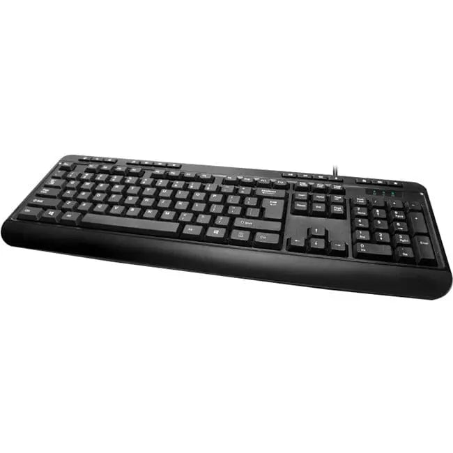 ADESSO Adesso AKB-132 - Spill-Resistant Multimedia Desktop Keyboard (PS/2) - Cable Connectivity - PS/2 Interface - 104 Key Media Player, Volume Down, Volume Up, Mute, Play/Pause, Previous Track, Next Track, ... - AKB-132PB