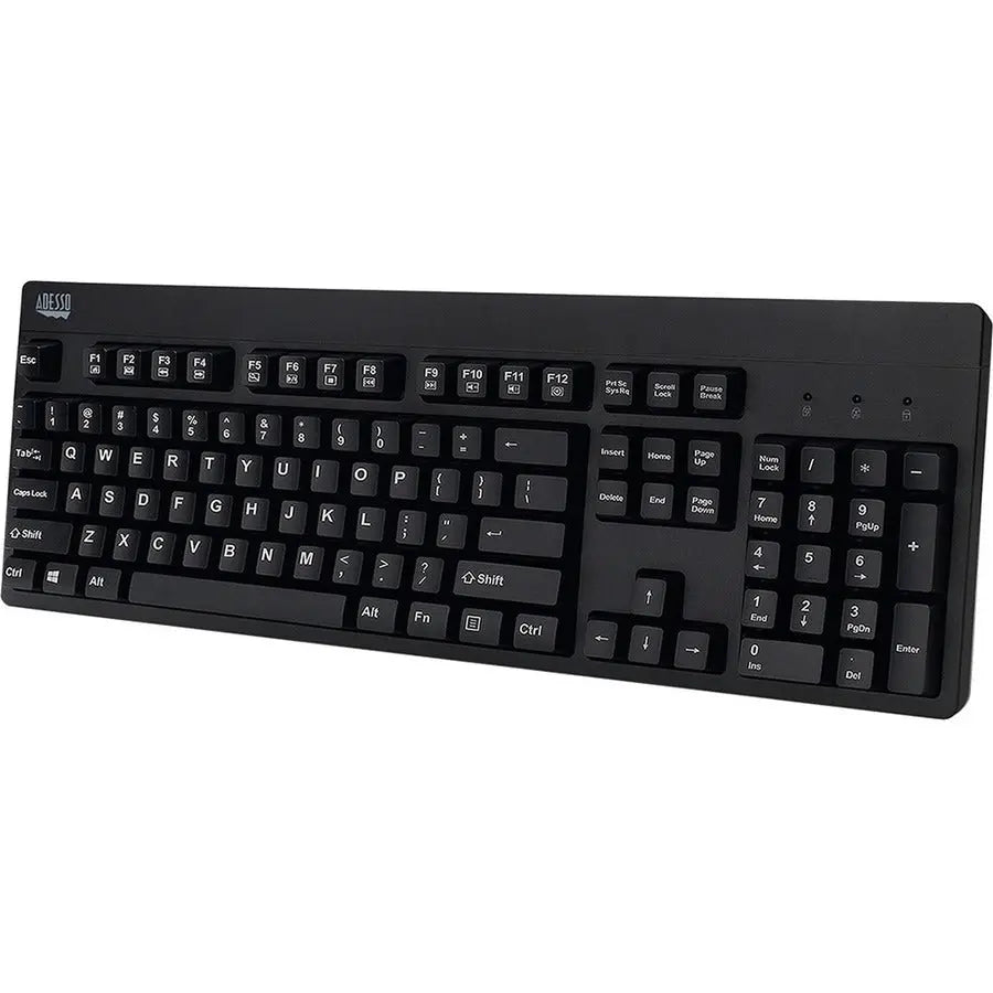 ADESSO Adesso EasyTouch 630UB - Antimicrobial Waterproof Keyboard - Cable Connectivity - USB Interface - 104 Key Windows Key Hot Key(s) - English (US) - QWERTY Layout - MAC - Windows, Mac OS - Membrane Keysw... - AKB-630UB