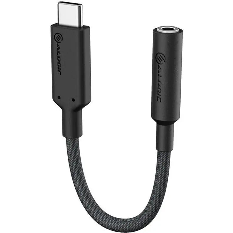 ALOGIC ALOGIC Elements PRO 10cm USB-C to 3.5mm Audio Adapter - Black - 3.94" Mini-phone/USB-C Audio Cable for Audio Device, Phone, Tablet, Headphone, Speaker, Amplifier, Mobile Phone, Notebook, Microphone - - ELPC35A-BK