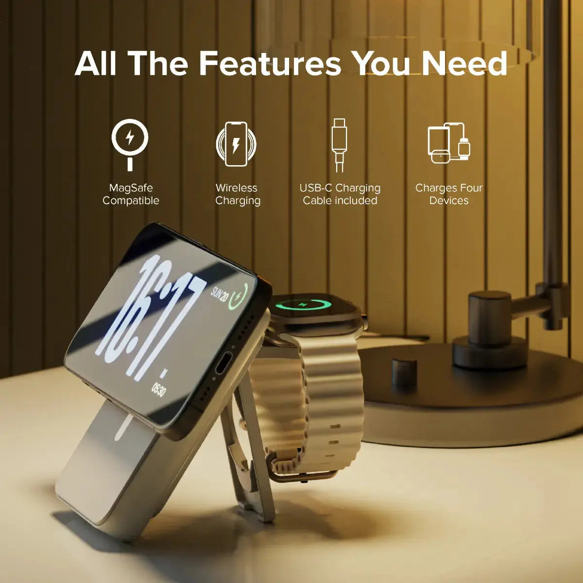 ALOGIC ALOGIC Lift 4-in-1 MagSafe Compatible Wireless Charging 10,000mAh Power Bank - L10KPBWH