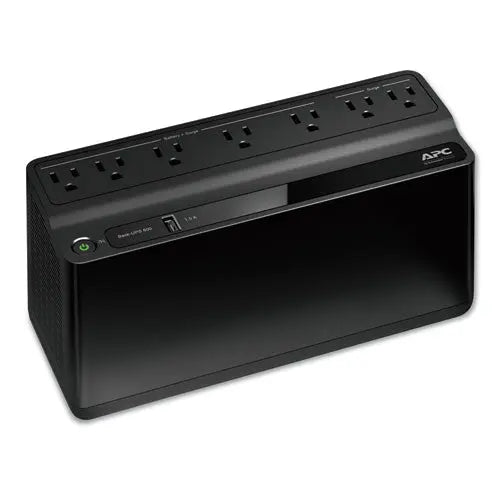 APC APC Back-UPS 600 VA Battery Backup System, 7 Outlets, 120 VA, 490 J - BE600M1
