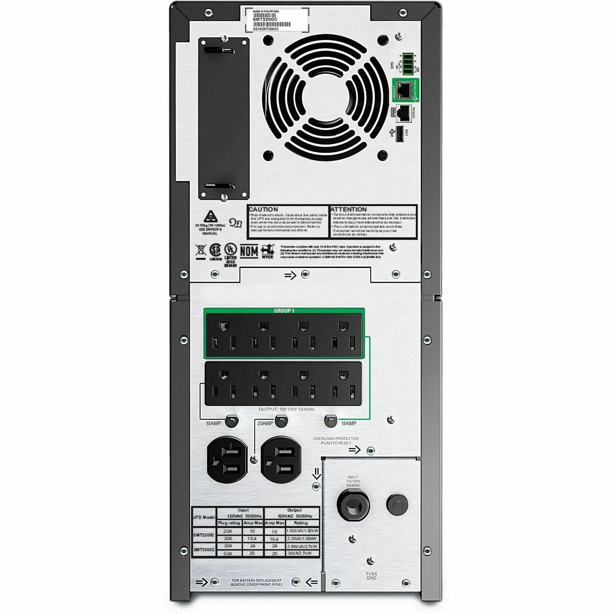 APC APC by Schneider Electric Smart-UPS SMT2200C 2.2KVA Tower UPS - Tower - 3 Hour Recharge - 10.10 Minute Stand-by - 120 V AC Input - 120 V AC, 120 V AC, 127 V AC Output - 2 x NEMA 5-20R, 8 x NEMA 5-15R - SMT2200C