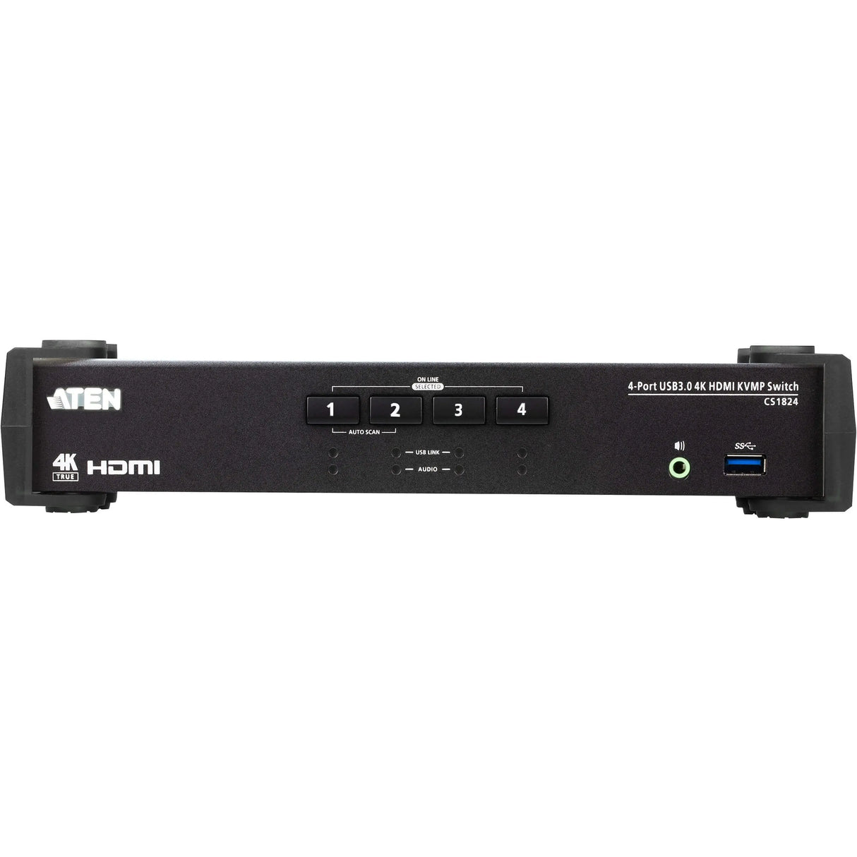 ATEN ATEN 4-Port USB 3.0 4K HDMI KVMP Switch - 4 Computer(s) - 1 Local User(s) - 4096 x 2160 - 7 x USB - 5 x HDMI - Desktop, Rack-mountable - CS1824