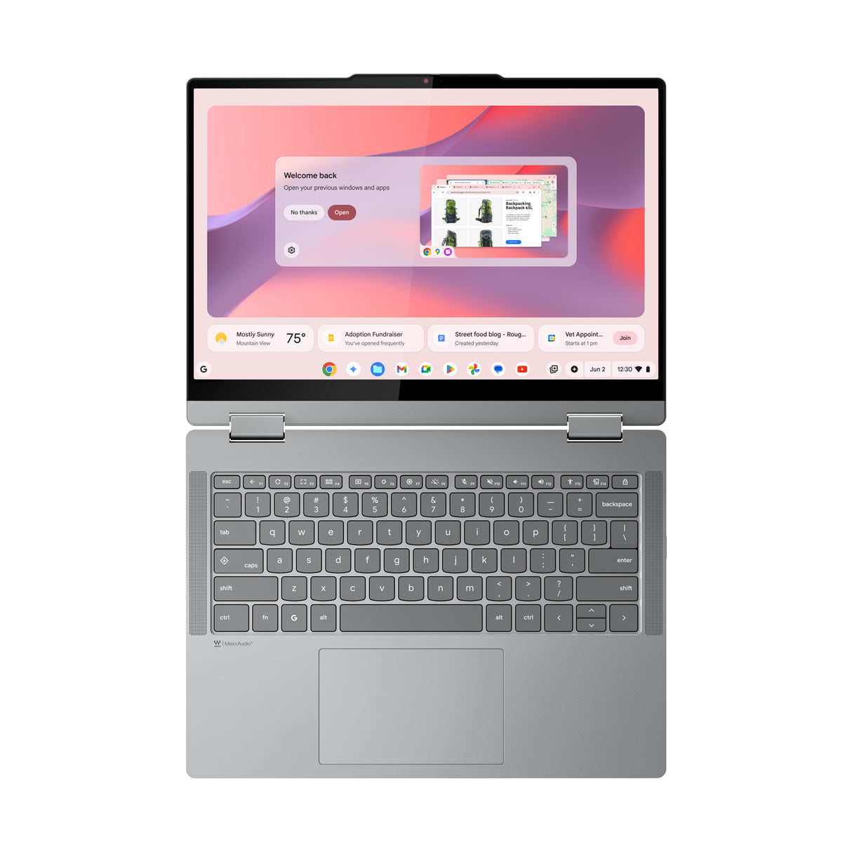 Lenovo Chrome 2in1 14IRU10 Intel Core 7 250U Chromebook 35.6 cm (14") Touchscreen WUXGA 16 GB 512 GB SSD Wi-Fi 6E (802.11ax) ChromeOS Grey - 83LL000GUS