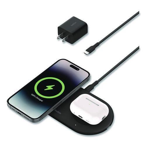 BELKIN BELKIN BOOST CHARGE Pro 2-in-1 Magnetic Wireless Charging Pad with Qi2, USB-C, 15 W, Black - WIZ021TTBK