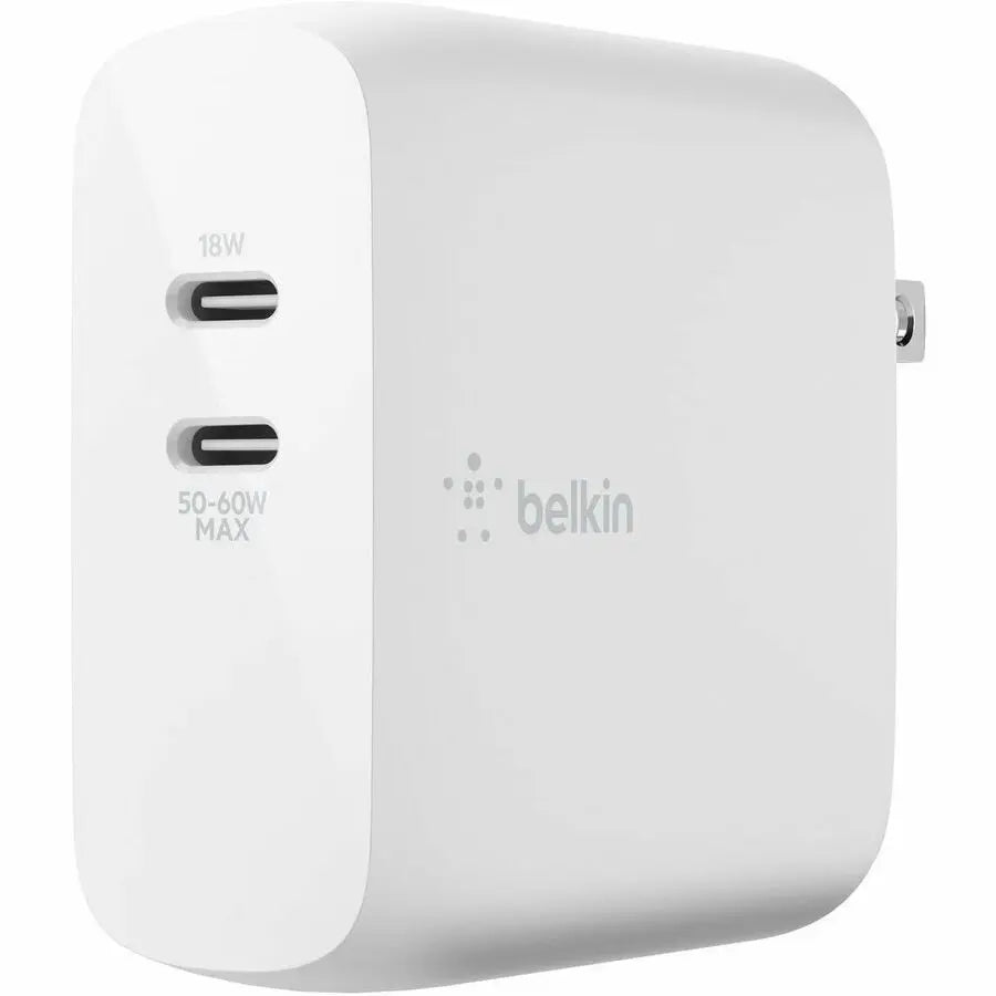 BELKIN Belkin BOOST↑CHARGE Dual USB-C PD GaN Wall Charger 68W - 68 W - WCH003DQWH