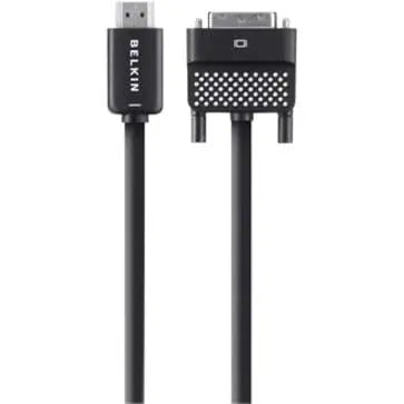 BELKIN Belkin HDMI/DVI Video Cable - 11.81 ft DVI/HDMI Video Cable for TV, Video Device, MacBook - First End: 1 x 19-pin HDMI Type A Digital Audio/Video - Male - Second End: 1 x 24-pin DVI-D Digital Video - ... - AV10089BT12