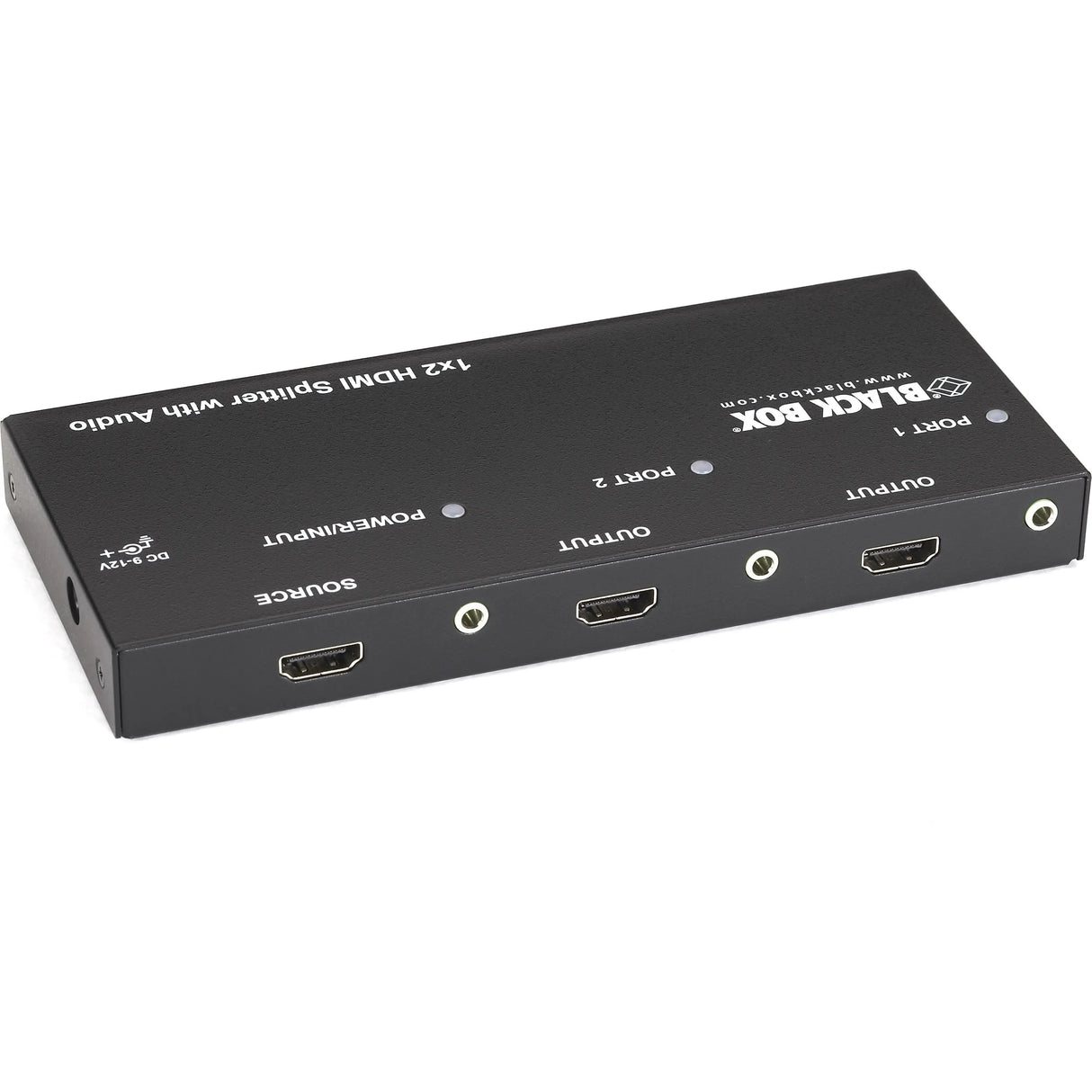 BLACK BOX Black Box 1 x 2 HDMI Splitter with Audio - Audio Line In - Audio Line Out - 1 x HDMI In - 2 x HDMI Out - AVSP-HDMI1X2