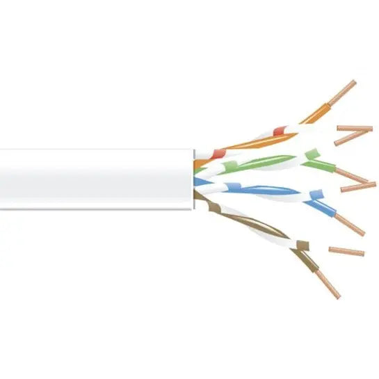 BLACK BOX Black Box GigaTrue Cat.6 UTP Network Cable - 1000 ft Category 6 Network Cable for Patch Panel, Wallplate, Network Device - First End: Bare Wire - Second End: Bare Wire - 1 Gbit/s - CM - 24 AWG - White - EVNSL0650A-1000