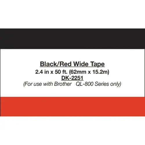 BROTHER BROTHER Continuous Paper Label Tape, 2.4" x 50 ft, Black/White - DK2251