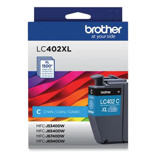 BROTHER BROTHER High-Yield Ink, 1,500 Page-Yield, Cyan - LC402XLCS