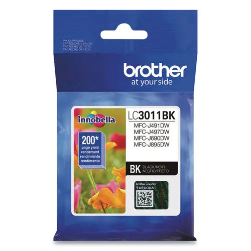 BROTHER BROTHER Ink, 200 Page-Yield, Black - LC3011BK