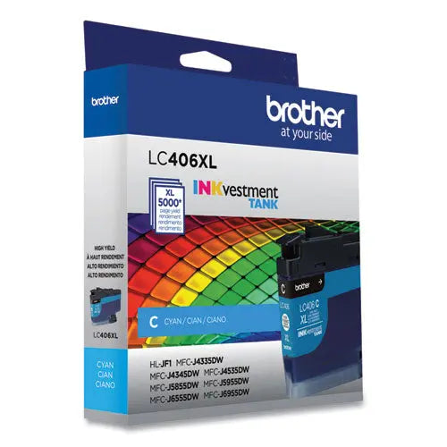 BROTHER BROTHER INKvestment High-Yield Ink, 5,000 Page-Yield, Cyan - LC406XLCS