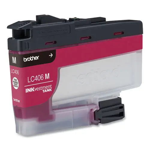 BROTHER BROTHER INKvestment Ink, 1,500 Page-Yield, Magenta - LC406MS