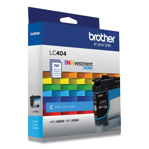 BROTHER BROTHER INKvestment Ink, 750 Page-Yield, Cyan - LC404CS