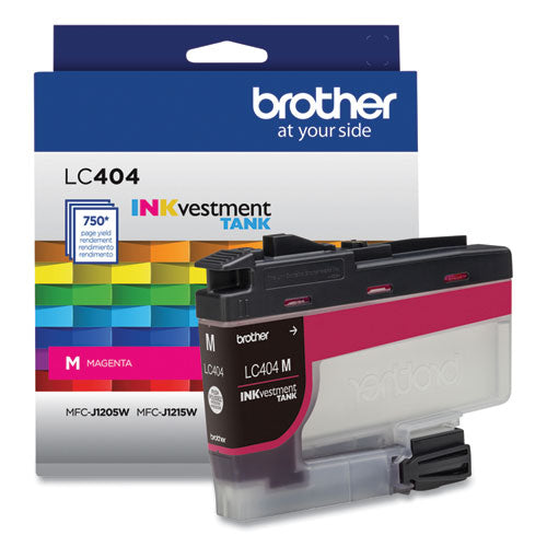 BROTHER BROTHER INKvestment Ink, 750 Page-Yield, Magenta - LC404MS