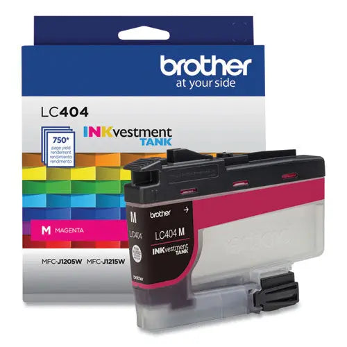BROTHER BROTHER INKvestment Ink, 750 Page-Yield, Magenta - LC404MS