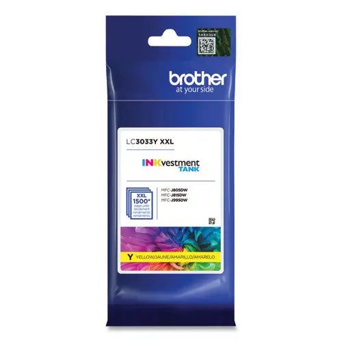 BROTHER BROTHER INKvestment Super High-Yield Ink, 1,500 Page-Yield, Yellow - LC3033Y
