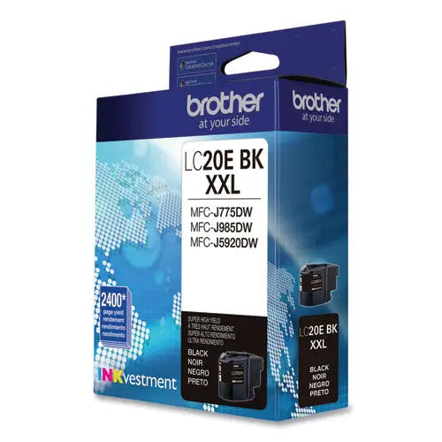 BROTHER BROTHER INKvestment Super High-Yield Ink, 2,400 Page-Yield, Black - LC20EBK