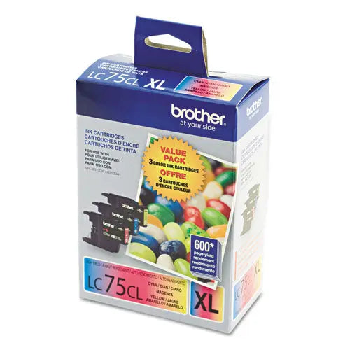 BROTHER BROTHER Innobella High-Yield Ink, 600 Page-Yield, Cyan/Magenta/Yellow - LC753PKS