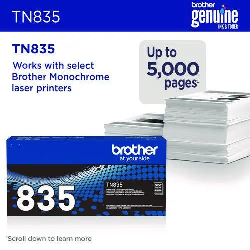 BROTHER BROTHER Super High-Yield Toner, 5,000 Page-Yield, Black - TN835
