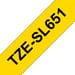 BROTHER Paper/Labels/Transparencies/Pl Brother Printable Height, Black Ink on Yellow Self-Laminating Label (0.94" x 26.2') (0.37") - TZESL651