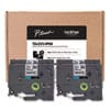 BROTHER Printer Consumables TZe Series Standard Adhesive Laminated Labeling Tape, 0.5", Black on White, 4/Pack - TZE2314PKB