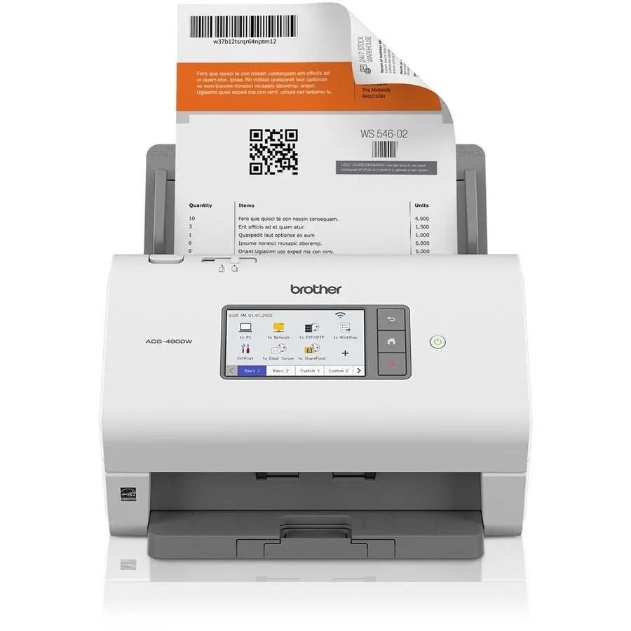 BROTHER Printers/Scanners/Sheetfed Scanner Brother ADS-4900W scanner ADF + Sheet-fed scanner 600 x 600 DPI A4 Black, White - ADS4900W