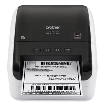 BROTHER Thermal QL-1100C Wide Format Professional Label Printer, 69 Labels/min Print Speed, 5.9 x 8.7 x 6.7 - QL1100C