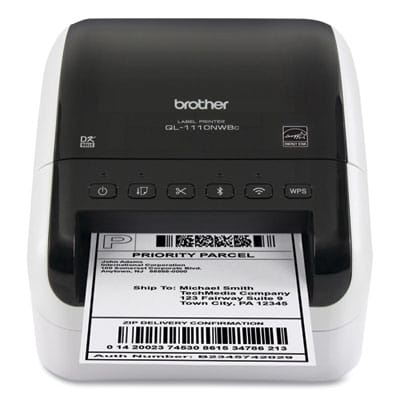 BROTHER Thermal QL-1110NWBC Wide Format Professional Label Printer, 69 Labels/min Print Speed, 5.9 x 6.7 x 8.7 - QL1110NWBC
