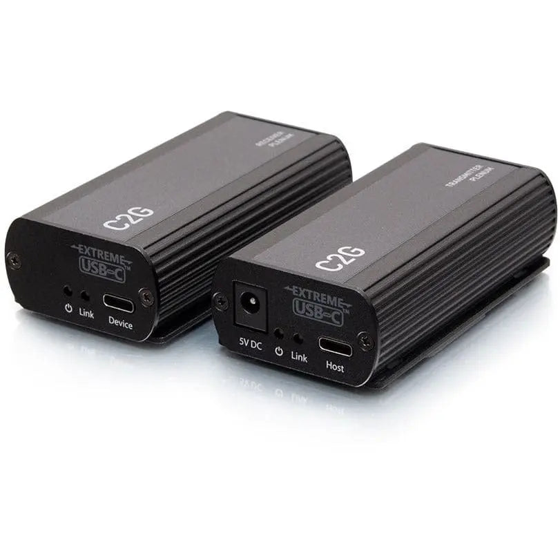 C2G C2G 1-Port USB-C Extender Transmitter to Receiver Kit - 5Gbps Plenum Rated - 1 x Network (RJ-45) - 1 x USB - 32.80 ft Extended Range - Black - C2G54279