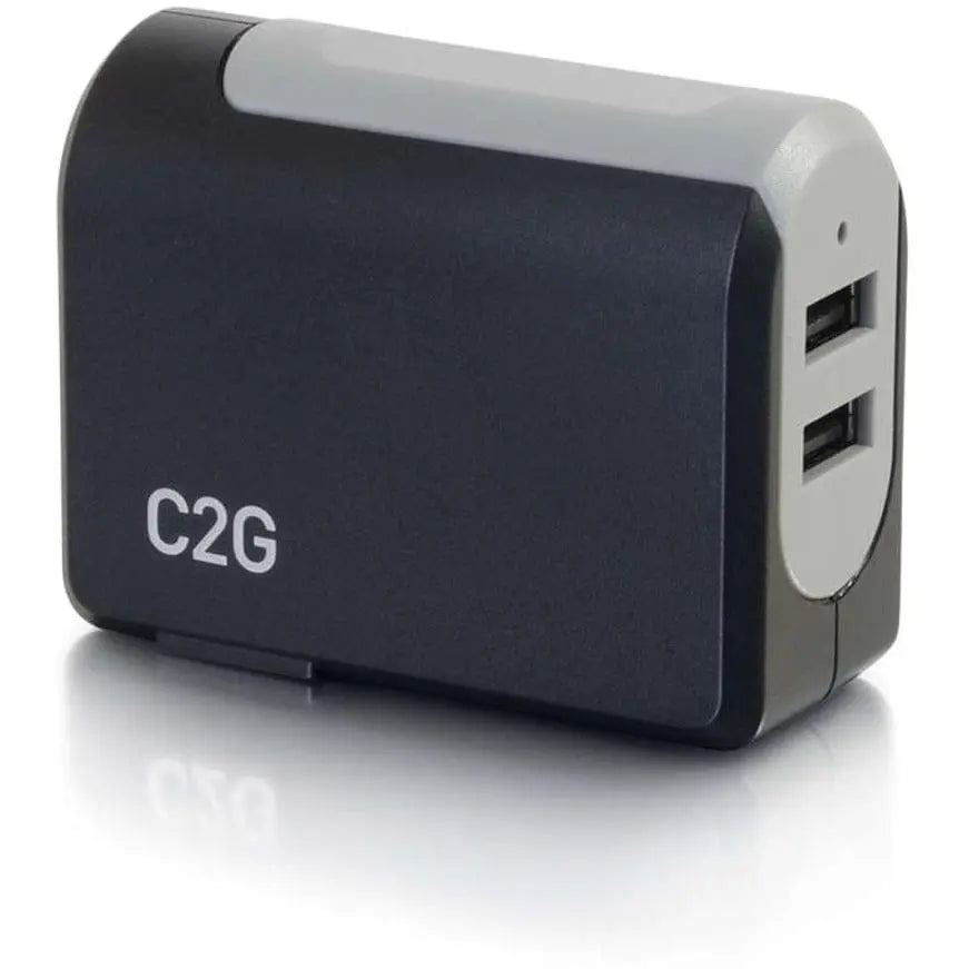 C2G C2G 2-Port USB Wall Charger - AC Power Adapter - 120 V AC, 230 V AC Input - 4.9 V DC/4.80 A, 5.3 V DC, 4.8 V DC Output - 20276