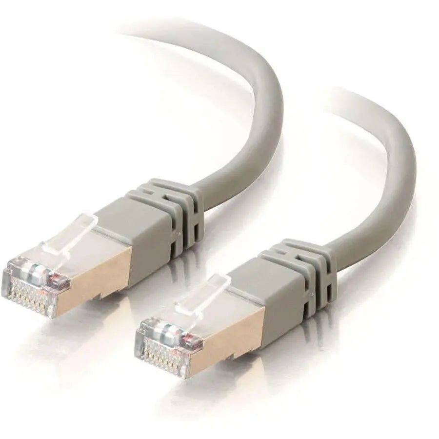 C2G C2G-25ft Cat5e Molded Shielded (STP) Network Patch Cable - Gray - Category 5e for Network Device - RJ-45 Male - RJ-45 Male - Shielded - 25ft - Gray - 27265
