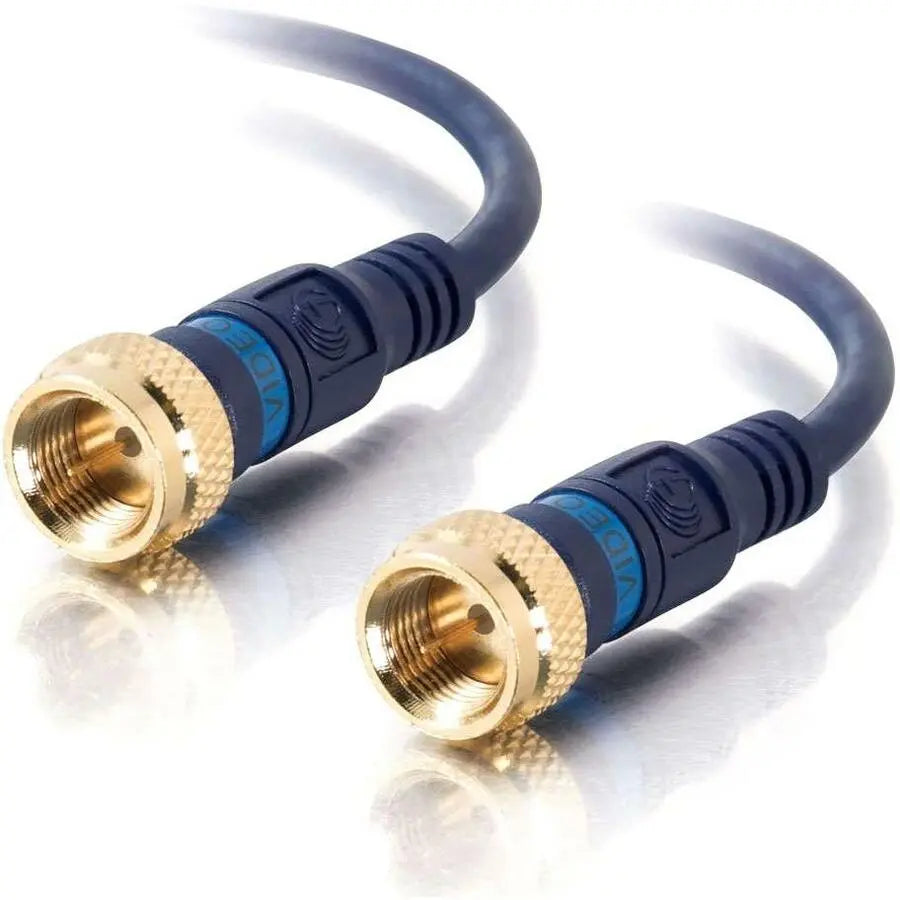 C2G C2G 3ft Velocity Mini-Coax F-Type Cable - F Connector - F Connector - 3ft - Blue - 27226