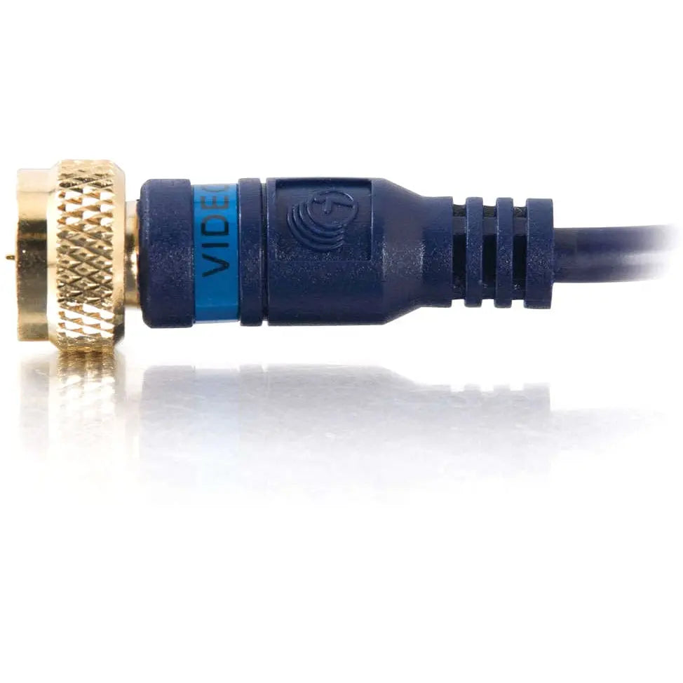 C2G C2G 3ft Velocity Mini-Coax F-Type Cable - F Connector - F Connector - 3ft - Blue - 27226