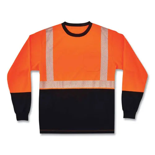 C2G C2G GloWear 8281BK Class 2 Long Sleeve Shirt with Black Bottom, Polyester, Large, Orange - 22684