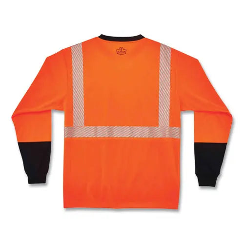 C2G C2G GloWear 8281BK Class 2 Long Sleeve Shirt with Black Bottom, Polyester, Medium, Orange - 22683