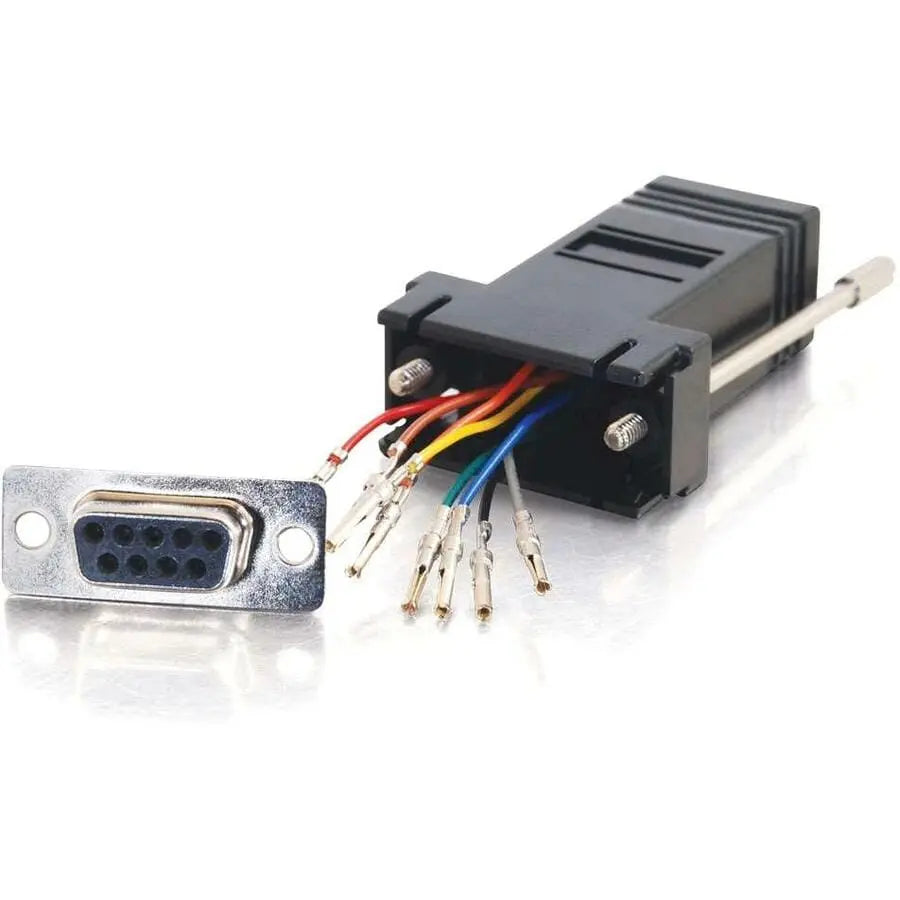 C2G C2G RJ45 to DB9 Female Modular Adapter - Black - 1 Pack - 1 x RJ-45 - 1 x DB-9 Female - Black - 02943