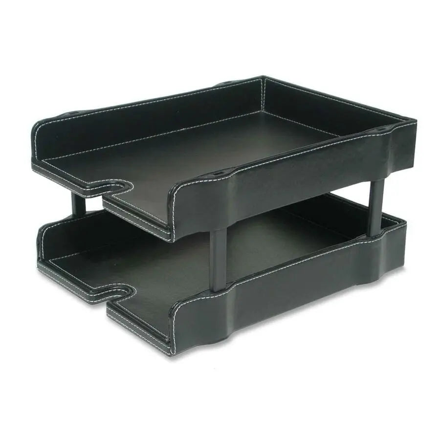 C2G VLB Stiched Simulated Legal Tray - Stackable - Black - Leather - 00918