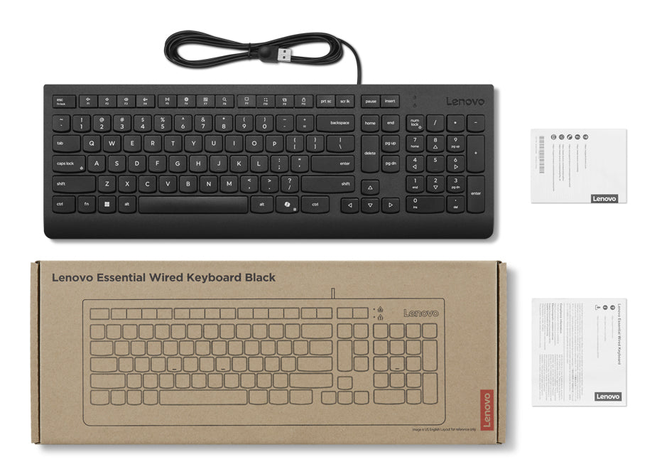Lenovo 4Y41R64633 keyboard Home/Office USB US English Black - 4Y41R64633