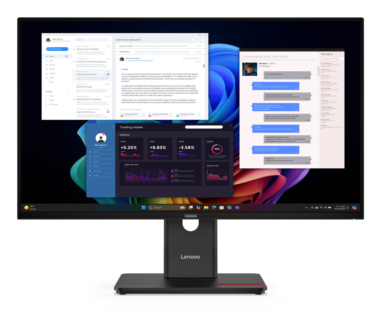 Lenovo ThinkVision T27UD-40 Monitor - 64AFGAR2US