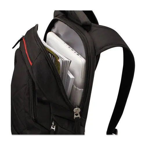 CASE LOGIC CASE LOGIC Diamond Backpack, Fits Devices Up to 14.1", Polyester, 6.3 x 13.4 x 17.3, Black - 3201265