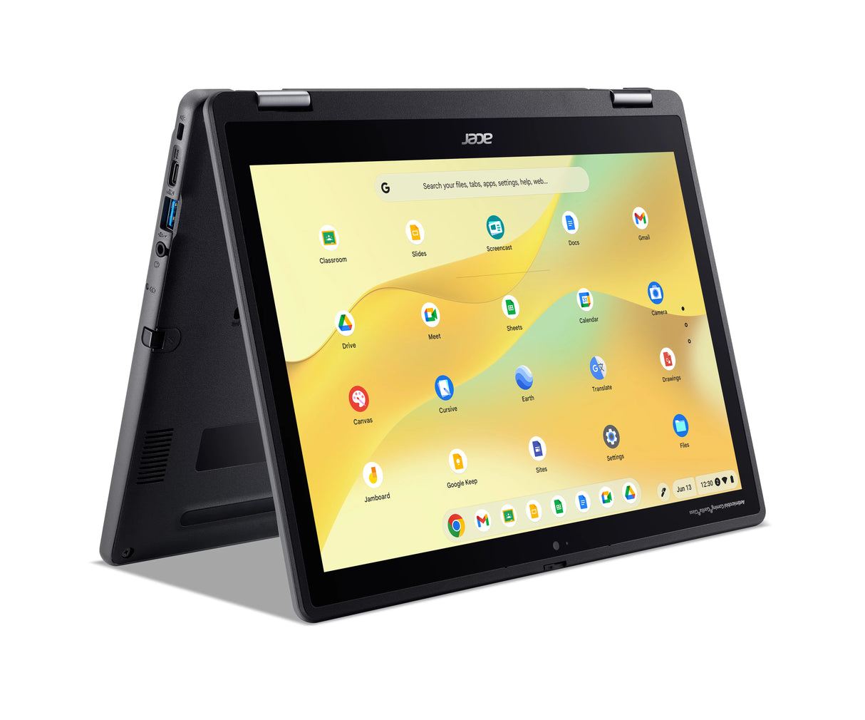 Acer Chromebook R857TN-C1LD Intel® N N150 31 cm (12.2") Touchscreen WUXGA 8 GB LPDDR5x-SDRAM 64 GB Flash Wi-Fi 7 (802.11be) ChromeOS Black - NX.JHWAA.003