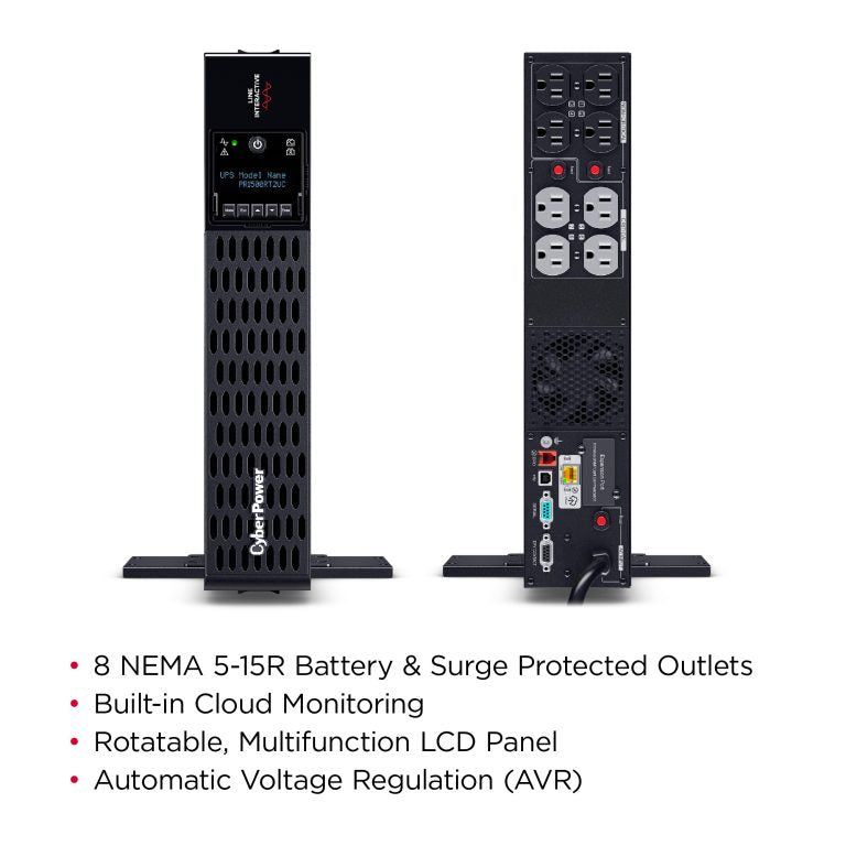 CyberPower Smart App Sinewave uninterruptible power supply (UPS) Line-Interactive 1.5 kVA 1500 W 8 AC outlet(s) - PR1500RT2UC