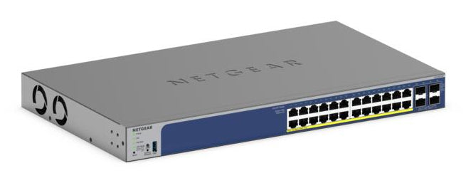 NETGEAR 28-Port PoE Gigabit/10G Stackable Smart Switch (GS728TXP) - GS728TXP-300NAS