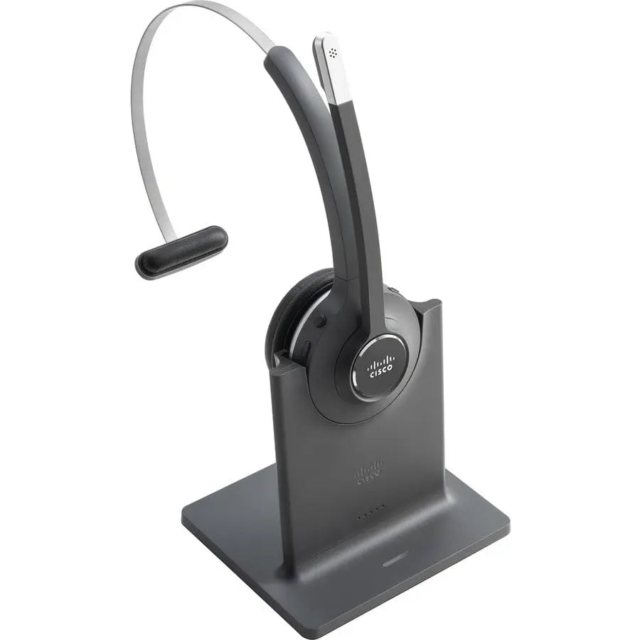 CISCO Cisco 561 Headset - Mono - Wireless - DECT 6.0 - 300 ft48 kHz - Over-the-head - Monaural - Supra-aural - Uni-directional, Electret, Condenser Microphone - Black - CP-HS-WL-561-S-US=